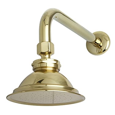 Kingston Brass P10PBCK Victorian 41316Inch Round Raindrop Brass Shower Head with 12Inch Shower Arm Combo in Polished Brass