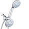 AquaDance for California Premium High Pressure Antimicrobial 30setting 3 Way Dual Handheld Shower Head Combo Stainless Steel Hose Water Diverter Chrome Finish