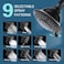 BRIGHT SHOWERS High Pressure Rain Showerhead 9 Spray Settings Shower Head Angle Adjustable Bathroom Showerhead 1Min Installation Oil Rubbed Bronze