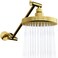 SparkPod Round Rain Shower Head with Extension Arm Height Adjustable Shower Head with High Pressure Performance Easy 1Minute Installation 6 Round Egyptian Gold