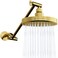 SparkPod Round Rain Shower Head with Extension Arm Height Adjustable Shower Head with High Pressure Performance Easy 1Minute Installation 6 Round Egyptian Gold