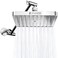 SparkPod Square Rain Shower Head with Extension Arm Height Adjustable Shower Head with High Pressure Performance Easy 1Minute Installation 8 Square Luxury Polished Chrome