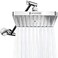 SparkPod Square Rain Shower Head with Extension Arm Height Adjustable Shower Head with High Pressure Performance Easy 1Minute Installation 8 Square Luxury Polished Chrome