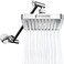 SparkPod Square Rain Shower Head with Extension Arm Height Adjustable Shower Head with High Pressure Performance Easy 1Minute Installation 6 Square Luxury Polished Chrome