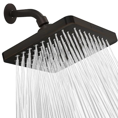 SparkPod Shower Head High Pressure Rain Premium Quality Luxury Design Easy Clean Adjustable Replacement for Your Bathroom Shower Heads Vintage Oil Rubbed Bronze 8 Inch Square