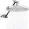 SparkPod Round Rain Shower Head with Extension Arm Height Adjustable Shower Head with High Pressure Performance Easy 1Minute Installation 8 Round Luxury Polished Chrome