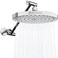 SparkPod Round Rain Shower Head with Extension Arm Height Adjustable Shower Head with High Pressure Performance Easy 1Minute Installation 8 Round Luxury Polished Chrome