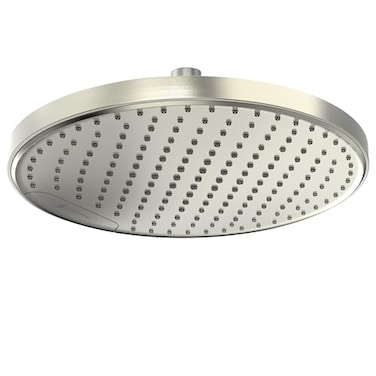 SparkPod 10 Inch Round Rain Shower Head Ceiling or Wall Mount Rainfall Shower Head Large Coverage Showerhead Brass Ball Joint with 360 Adjustment 1Min Install Elegant Brushed Nickel