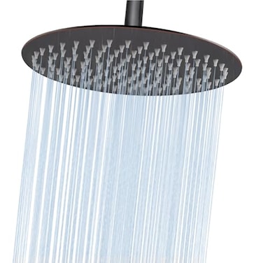Midanya Round Rainfall Shower Head High Pressure Stainless Steel Waterfall Large Rain Shower Head Ultra Thin DesignOil Rubbed Bronze 10 Inch