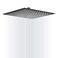BWE Black 12 Inch Square Rain Shower Head 304 Stainless Steel Rainfall Showerhead with 12 Connection for Bathroom Ceiling or Wall Mount
