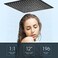 BWE Black 12 Inch Square Rain Shower Head 304 Stainless Steel Rainfall Showerhead with 12 Connection for Bathroom Ceiling or Wall Mount