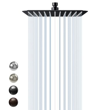 SR SUN RISE 10 Inch Rain Shower Head Matte Black 304 Stailess Steel High Pressure Rainfall Showerhead