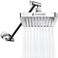 SparkPod Square Rain Shower Head with Extension Arm Height Adjustable Shower Head with High Pressure Performance Easy 1Minute Installation 6 Square Luxury Polished Chrome
