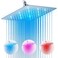 HUUKE High Pressure 10 Rain Shower Head with LED Chrome Square AntiClogging Fixed Shower Head 360Adjustable Brass Ball Joint AutoColor Changing Technology