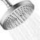 BRIGHT SHOWERS High Pressure Shower Head 6 Inch High Flow Rainfall Shower Heads 2 Spray Settings Adjustable Angle Replacement Bathroom Showerhead Easy Installation Brushed Nickel