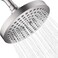 BRIGHT SHOWERS High Pressure Shower Head 6 Inch High Flow Rainfall Shower Heads 2 Spray Settings Adjustable Angle Replacement Bathroom Showerhead Easy Installation Brushed Nickel