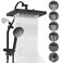 Hibbent cUPC 13 Shower Head Combo High Pressure 5 Spray Rainfall Showerhead 10 Spray Mode Handheld All Metal Easy Reach 4way Diverter Arm with Pause Mode 71 Hose and Holder Black