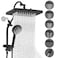 Hibbent cUPC 13 Shower Head Combo High Pressure 5 Spray Rainfall Showerhead 10 Spray Mode Handheld All Metal Easy Reach 4way Diverter Arm with Pause Mode 71 Hose and Holder Black