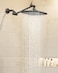 Veken 118 Black Rain Shower Head Rectangular Rainfall Showerheads with 11 Stainless Steel Exension Arm Height Angle Decor Adjustable High Pressure Shower Heads Bathroom Accessories
