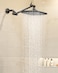 Veken 118 Black Rain Shower Head Rectangular Rainfall Showerheads with 11 Stainless Steel Exension Arm Height Angle Decor Adjustable High Pressure Shower Heads Bathroom Accessories