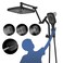 Psylc 12 High Pressure RainRainfall Shower Heads With Handheld Spray Combo 31 Settings Builtin Power Wash Mode DoubleDual Shower Head With Handheld HeightAngle AdjustableMatte Black