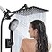 Ashwanth Shower Head10Rain Shower Head with Handheld Spray Combo and Adjustable Extension Arm3Way Flow RegulatorShower SystemHigh Pressure Rain Fall HoseMatt Black