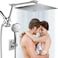 Beekim 12 Rain Shower Head Combo High Pressure Rainfall Shower Head with 16 Flexible Adjustment of HeightAngle Upgraded Extension Arm and 5 Setting Spray Handheld Shower Head Antileak Chrome