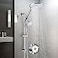 egretshower 75 Rotatable Dual Shower Head with Handheld Combo Kids Friendly Low 3Way Diverter Adjustable Slide Bar for Whole Family Use Enjoy High Pressure Rainfall Spa Shower Polished Chrome Finish