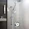 egretshower 75 Rotatable Dual Shower Head with Handheld Combo Kids Friendly Low 3Way Diverter Adjustable Slide Bar for Whole Family Use Enjoy High Pressure Rainfall Spa Shower Polished Chrome Finish