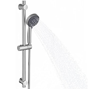 BANGPU Shower Slide Bar with Handheld Shower Head Combo 5Function Hand Shower Wall Mount Slide Bar Kit with Adjustable Height Shower Hose Holder Set Brushed Nickel