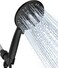 Cobbe 8Setting Handheld Shower Head Bathroom Showerhead Set Detachable Shower Heads with 5ft Stainless Steel Hose and Brass Swivel Bracket Matte Black