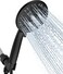 Cobbe 8Setting Handheld Shower Head Bathroom Showerhead Set Detachable Shower Heads with 5ft Stainless Steel Hose and Brass Swivel Bracket Matte Black