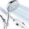 BRIGHT SHOWERS High Pressure Shower Head with Handheld 9 Spray Settings Showerhead Built in Power Wash to Clean Tub and Pets Extra Long 69 Hose Adjustable Bracket Chrome