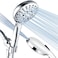 BRIGHT SHOWERS High Pressure Shower Head with Handheld 9 Spray Settings Showerhead Built in Power Wash to Clean Tub and Pets Extra Long 69 Hose Adjustable Bracket Chrome