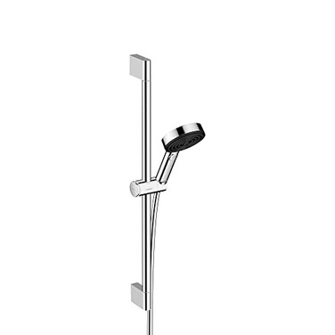 hansgrohe Pulsify S Wallbar Set 105 3Jet 24 25 GPM 1Spray Handshower with Slide Bar and Hose in Chrome 25 GPM 24161001