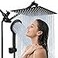 Tudoccy Shower Head 8 High Pressure Rainfall Shower HeadHandheld Shower Combo with 11 Extension Arm 9 Settings Antileak Shower Head with Holder HeightAngle Adjustable Matte Black