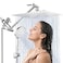Tudoccy Shower Head 10 Inch High Pressure Rainfall Shower HeadHandheld Shower Combo with 11 Inch Extension Arm 9 Settings Adjustable Antileak Shower Head with HolderHose HeightAngle Adjustable