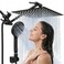 Tudoccy Shower Head 10 High Pressure Rainfall Shower HeadHandheld Shower Combo with 11 Extension Arm 9 Settings Antileak Head with Holder HeightAngle Adjustable Chrome Matte Black