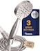 HammerHead Showers Solid Metal 3Spray Handheld Shower Head with Long Hose and Holder BRUSHED NICKEL 25 GPM High Pressure Shower Head with Handheld Sprayer WIDE MASSAGE and MIST Sprays