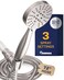 HammerHead Showers Solid Metal 3Spray Handheld Shower Head with Long Hose and Holder BRUSHED NICKEL 25 GPM High Pressure Shower Head with Handheld Sprayer WIDE MASSAGE and MIST Sprays