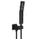 Heyalan SUS304 Stainless Steel Handheld Shower Wand High Pressure Luxury Shower Set High Flow Rectangle Hand Shower Spray with Wall Connector Holder and hose Curved Style Matte Black