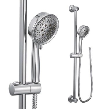 Moen EcoPerformance Chrome FourFunction Removable Handheld Showerhead with 69InchLong Hose and WallMounted Slide Bar 3667EP