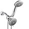 Dream Spa DreamSpa 36setting 3way Shower Head Removable Shower Wand and Fixed Shower Combination 5foot Flexible Steel Hose ToolFree Installation Gray Face Chrome Finish