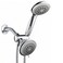 Dream Spa DreamSpa 36setting 3way Shower Head Removable Shower Wand and Fixed Shower Combination 5foot Flexible Steel Hose ToolFree Installation Gray Face Chrome Finish