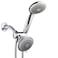 Dream Spa DreamSpa 36setting 3way Shower Head Removable Shower Wand and Fixed Shower Combination 5foot Flexible Steel Hose ToolFree Installation Gray Face Chrome Finish