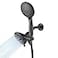 Cobbe Dual Shower Head Combo 2in1 Water Saving System with 59Inch Stainless Steel Hose 18 GPM Rainfall and Handheld Spray 3Way Diverter with AntiSwivel Lock Nut Matte Black