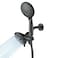 Cobbe Dual Shower Head Combo 2in1 Water Saving System with 59Inch Stainless Steel Hose 18 GPM Rainfall and Handheld Spray 3Way Diverter with AntiSwivel Lock Nut Matte Black