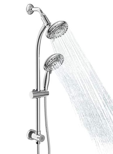 Egretshower Handheld Showerhead Rain Shower Combo for Easy Reach 275 Drillfree Stainless Steel Slide Bar 5of 5setting Handheld Shower and Showerhead with 5ft Hose Polished Chrome