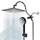 Hibbent 12 All Metal CUPC Shower Head High Pressure Rainfall Shower Head Handheld Showerhead Combo 12 Adjustable Extension Arm 10Spray 71 Hose Showerhead Holder Matte Black