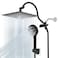 Hibbent 12 All Metal CUPC Shower Head High Pressure Rainfall Shower Head Handheld Showerhead Combo 12 Adjustable Extension Arm 10Spray 71 Hose Showerhead Holder Matte Black